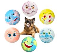 PORFOYO Pelota De Juguete para Perro: 6 Piezas Pelota Perro Indestructible con Sonido, Pelotas De Caucho Natural para Perros, Squeak Juguetes para Perros Pequeños Medianos Grandes
