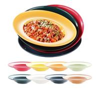 PORFOYO Platos de pasta, 8 platos hondos, platos hondos para espaguetis, platos hondos de 23 cm, platos de pasta, hermosos platos de plástico, para pasta, filetes, ensaladas, aptos para lavavajillas