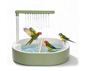 PORFOYO Plaza de baño automática para pájaros, 31,8 x 28 x 25 cm, baño automático para pájaros, baño automático para pájaros, ducha genérica para pájaros a prueba de salpicaduras, baño de pájaros