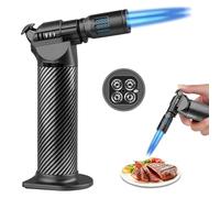 PORFOYO Quemador de cocina, antorcha de butano, quemador de flambeo, quemador Bunsen, quemador de cocina para camping, hornear, soldadura culinaria, soldadura, barbacoa, llama ajustable (gas no