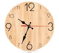 PORFOYO Reloj de Pared sin Ruido de tictac, Reloj de Pared de Madera 30 cm, Relojes de Pared Vintage, Reloj de Cocina Relojes de Pared de Madera para salón, Cocina, hogar, Dormitorio, Oficina