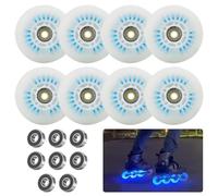 PORFOYO Ruedas para patines en línea, 76 mm, 8 unidades, ruedas con rodamientos, ruedas universales de poliuretano para todo tipo de patines (76 mm)