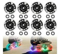 PORFOYO Ruedas para patines en línea, juego de 8 ruedas brillantes para patines, ruedas de 76 mm, piezas para patines en línea con rodamientos, ruedas universales de PU para todo tipo de patines (76