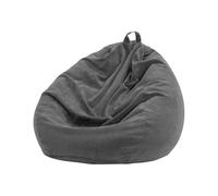 PORFOYO Silla puf para niños y adultos, solo funda (sin relleno), puf para videojuegos, funda para sofá de peluche, gris oscuro, 85 x 110 cm