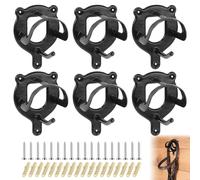 PORFOYO Soporte para bridas de caballos, 6 unidades, para caballo, brida ecuestre, con tubos y tornillo, brida de soporte, soporte de metal para cámara de sillín, granero, establo (negro)