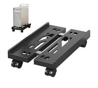 PORFOYO - Soporte para PC bajo escritorio, carrito móvil para unidad central con ruedas bloqueables, soporte de CPU ajustable y antideslizante para ordenador universal, color negro