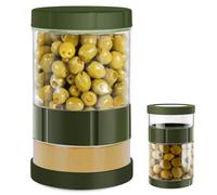 PORFOYO Tarro de pepino invertido de 1,5 l - Tarro de cristal con colador, vidrio fermentado y pepinillos recipiente con separador de zumo, recipiente para pepinos y pepinos a prueba de fugas, para