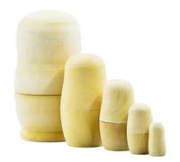 Porgeel 5 unids/Set muñecas Rusas anidadas Pintura DIY muñeca Matryoshka de Madera en Blanco para niños Adultos