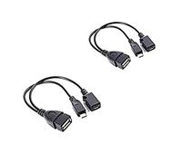 Porgeel Adaptador de Red USB 2 uds Adaptador de Cable de TV Ethernet Stick 4k Stick Puerto USB Terminal Cable OTG para Fire de 3 o 2ª generación Negro