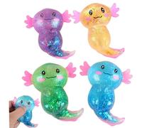 Porgeel Bola de azúcar 4 Piezas de Juguetes Suaves Axolotl Squish Juguetes sensoriales para aliviar el estrés para niños y Adultos