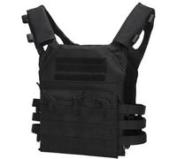 Porgeel Chaleco táctico para Hombres y Mujeres Chaleco de Seguridad Ligero de liberación rápida Portador de Placa para Juegos de Guerra de Tiro de Paintball al Aire Libre Negro