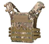 Porgeel Chaleco táctico para Hombres y Mujeres Chaleco de Seguridad Ligero de liberación rápida Portador de Placa para Juegos de Guerra de Tiro de Paintball al Aire Libre Camuflaje
