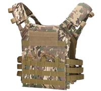 Porgeel Chaleco táctico para Hombres y Mujeres Chaleco de Seguridad Ligero de liberación rápida Portador de Placa para Juegos de Guerra de Tiro de Paintball al Aire Libre Camuflaje