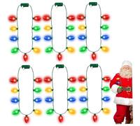 Porgeel Collar de Luces navideñas de 6 Piezas Collar navideño Iluminado con 9 Luces LED con 3 Modos de Flash Decoraciones Coloridas para Suministros para Fiestas Festivas