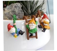 Porgeel Juego de 3 Gnomos de Resina para Colgar decoracióN de JardíN Varios Estilos Figuras de Gnomos Trepadores Adornos de JardíN para Macetas Patios CéSped Hogar Y Exteriores