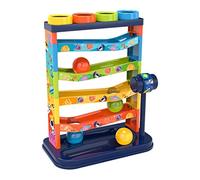 Porgeel Juguete de caída de Bola rodante para niños pequeños Torre de 5 con rampas giratorias y 4 Bolas Juguetes de Desarrollo educ