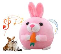 Porgeel Juguetes de Peluche para Perros Conejo Que Canta en Movimiento Juguetes interactivos para Perros con Cremallera eléct