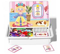 Porgeel Libro magnético Divertido de Vestir para niños Libro magnético de Doble Cara para Rompecabezas y Pintura Juguete educa