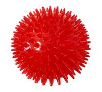 Porgeel Pelota chirriante para perro, juguete para masticar, no tóxico, para limpieza de dientes de cachorro, color rojo, 6 cm