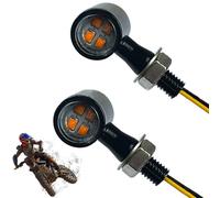 Porgeel Señales de para motocicleta 2 unidades tamaño mini intermitentes delanteros para motocicleta luces de LED de haz ama