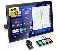 PORMIDO Radio para coche con pantalla: pantalla táctil de 11.8 pulgadas 2K con DAB+ Apple CarPlay inalámbrico y Android Auto radio 1DIN 8 núcleos 4GB+64GB Android 13 navegador WiFi Bluetooth cámara de