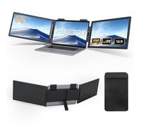 Pornitor Extensor de pantalla para laptop, monitor portátil triple FHD 1080P de 14 pulgadas para laptop con pantalla IPS ultrafina, accesorio multipantalla USB-C Plug and Play para Windows/Mac/Android