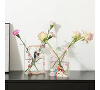 PORPAN - Jarrón acrílico para Flores con Forma de Libro, Juego de 2 floreros Transparentes para Sala de Estar, Oficina, Mesa de Comedor, baño, decoración de estantes