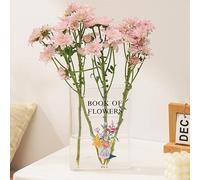 PORPAN Jarrón de Libro para Flores, jarrón Transparente para Libros, jarrón de acrílico para Libros, jarrón en Forma de Libro, jarrón Decorativo Moderno para el hogar, Dormitorio, Sala de Estar, Mesa