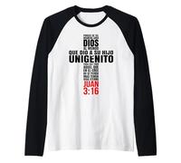 Porque de Tal Manera Amo a Dios - Mensajes Biblicos Cristianos Camiseta Manga Raglan