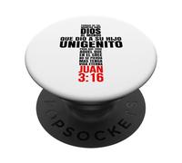Porque de Tal Manera Amo a Dios - Mensajes Biblicos Cristianos PopSockets PopGrip Adhesivo