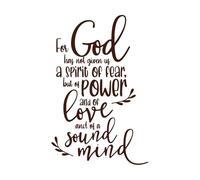 Porque Dios no nos ha dado un espíritu de cobardía. Calcomanías de vinilo para murales y paredes 50.4x77.8cm Vinilos para ventanas Café
