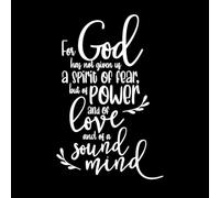 Porque Dios no nos ha dado un espíritu de cobardía. Calcomanías de vinilo para murales y paredes 57.6x89cm Impermeable Blanco