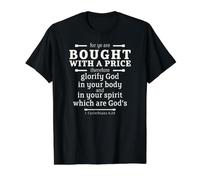 Porque sois comprados a un Precio; Glorificad a Dios en vuestro Cuerpo Camiseta gráfica económica, Hombre, Negro, XL