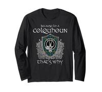 Porque Soy un Escudo Vintage de tartán a Cuadros del Clan Colquhoun Manga Larga