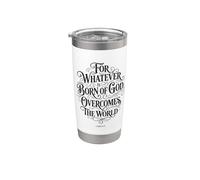 Porque todo lo que es nacido de Dios vence al mundo | 1 Juan 5:4 Vaso térmico de acero inoxidable de doble pared