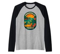 Porquerolles Francia Tortuga Marina Costa Isla Insignia Camiseta Manga Raglan