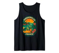 Porquerolles Francia Tortuga Marina Costa Isla Insignia Camiseta sin Mangas