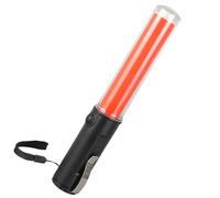 Porra de Tráfico LED, Porra de Seguridad Led de 26 cm Con Luz Intermitente de Advertencia, Con Linterna + Base Magnética, para Control de Tráfico Y Zonas Públicas (Rouge)