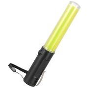 Porra de Tráfico LED, Porra de Seguridad Led de 26 cm Con Luz Intermitente de Advertencia, Con Linterna + Base Magnética, para Control de Tráfico Y Zonas Públicas (Jaune)