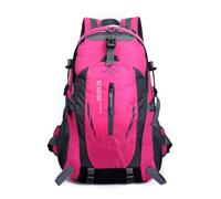PORRASSO 40L Mochila de Senderismo Mochila Impermeable Mochila Hiking Backpack para Hombre Mujer Hacer Ciclismo Escalada Deportes Aire Libre Rojo Rosa