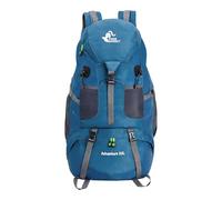 PORRASSO 50L Mochila de Senderismo Mochila Grande Impermeable Hombre Mujer Backpack Poliéster para Viajar Acampar Escalada Deportes Aire Libre Azul