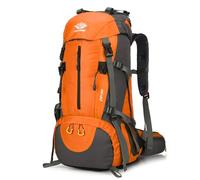 PORRASSO 50L Mochila de Senderismo Mochila Impermeable con Cubierta de lluvia Hiking Backpack para Hombre Mujer Viajar Acampar Escalada Deportes Aire Libre Naranja