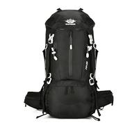 PORRASSO 50L Mochila de Senderismo Mochila Impermeable con Cubierta de lluvia Hombre Mujer Backpack para Viajar Acampar Escalada Deportes Aire Libre Negro B