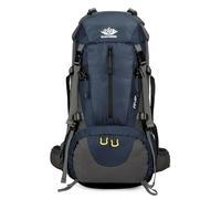 PORRASSO 50L Mochila de Senderismo Mochila Impermeable con Cubierta de lluvia Hombre Mujer Backpack para Viajar Acampar Escalada Deportes Aire Libre Azul Oscuro