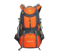 PORRASSO 50L Mochila de Senderismo Mochila Impermeable Mochila Hiking Backpack para Hombre Mujer Acampar Hacer Ciclismo Escalada Deportes Aire Libre Naranja