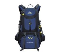 PORRASSO 50L Mochila de Senderismo Mochila Impermeable Mochila Hiking Backpack para Hombre Mujer Acampar Hacer Ciclismo Escalada Deportes Aire Libre Azul Oscuro