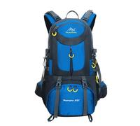 PORRASSO 50L Mochila de Senderismo Mochila Impermeable Mochila Hiking Backpack para Hombre Mujer Acampar Hacer Ciclismo Escalada Deportes Aire Libre Azul