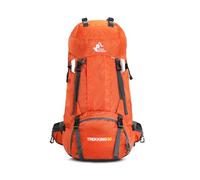 PORRASSO 60L Mochila de Senderismo Mochila Grande Impermeable con Cubierta de lluvia Hombre Mujer Backpack para Viajar Acampar Escalada Deportes Aire Libre Naranja