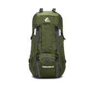 PORRASSO 60L Mochila de Senderismo Mochila Grande Impermeable con Cubierta de lluvia Hombre Mujer Backpack para Viajar Acampar Escalada Deportes Aire Libre Verde Militar