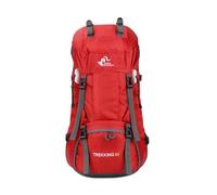 PORRASSO 60L Mochila de Senderismo Mochila Grande Impermeable con Cubierta de lluvia Hombre Mujer Backpack para Viajar Acampar Escalada Deportes Aire Libre Rojo